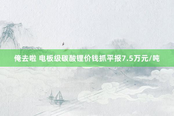 俺去啦 电板级碳酸锂价钱抓平报7.5万元/吨