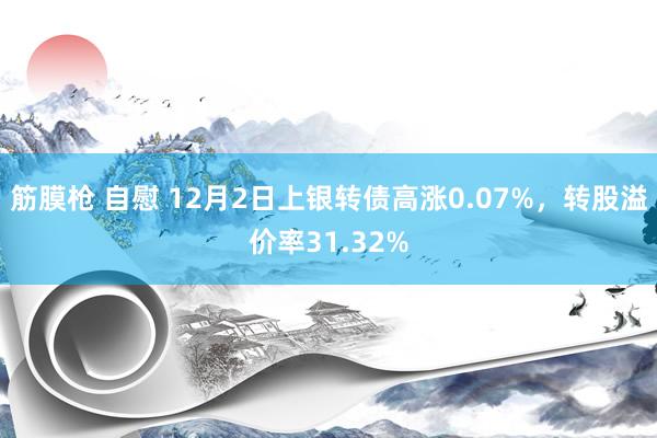筋膜枪 自慰 12月2日上银转债高涨0.07%，转股溢价率31.32%