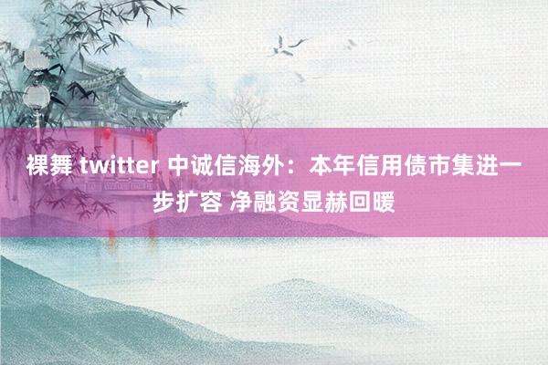 裸舞 twitter 中诚信海外：本年信用债市集进一步扩容 净融资显赫回暖
