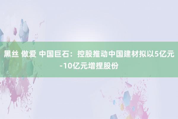 黑丝 做爱 中国巨石：控股推动中国建材拟以5亿元-10亿元增捏股份