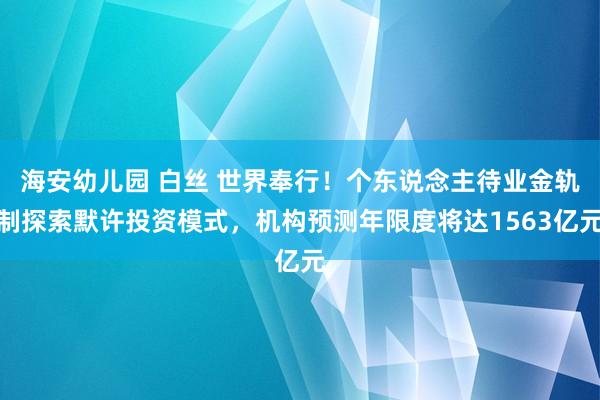 海安幼儿园 白丝 世界奉行！个东说念主待业金轨制探索默许投资模式，机构预测年限度将达1563亿元