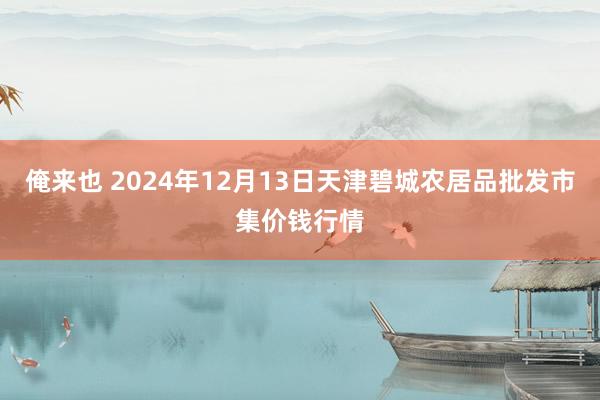 俺来也 2024年12月13日天津碧城农居品批发市集价钱行情