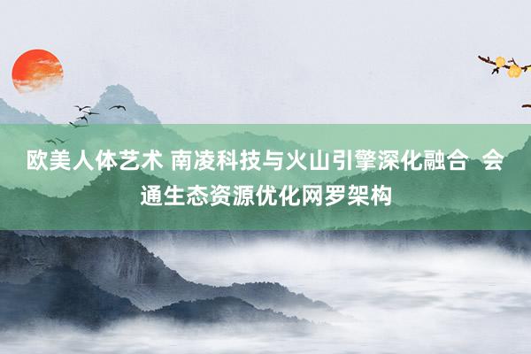 欧美人体艺术 南凌科技与火山引擎深化融合  会通生态资源优化网罗架构