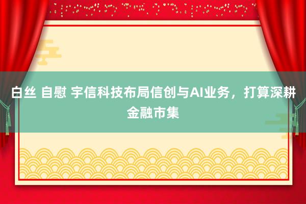 白丝 自慰 宇信科技布局信创与AI业务，打算深耕金融市集