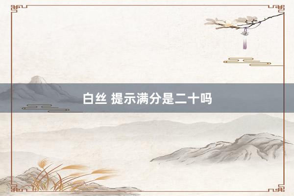 白丝 提示满分是二十吗