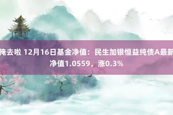 俺去啦 12月16日基金净值：民生加银恒益纯债A最新净值1.0559，涨0.3%