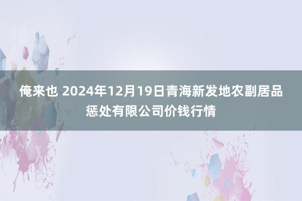 俺来也 2024年12月19日青海新发地农副居品惩处有限公司价钱行情