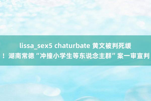 lissa_sex5 chaturbate 黄文被判死缓！湖南常德“冲撞小学生等东说念主群”案一审宣判
