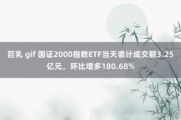 巨乳 gif 国证2000指数ETF当天诡计成交额3.25亿元，环比增多180.68%