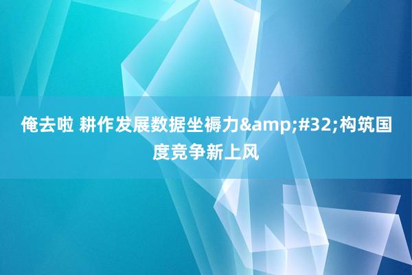 俺去啦 耕作发展数据坐褥力&#32;构筑国度竞争新上风
