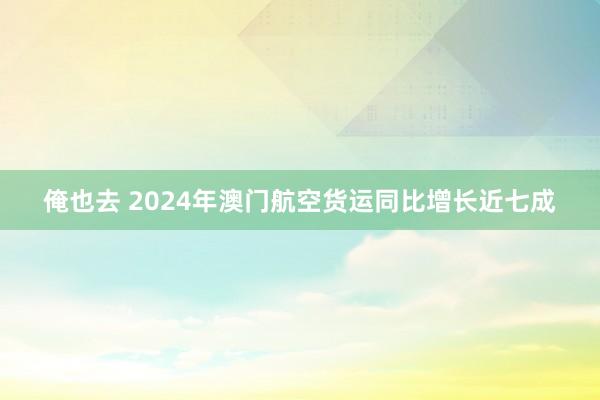俺也去 2024年澳门航空货运同比增长近七成