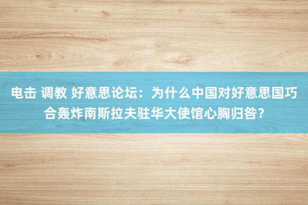 电击 调教 好意思论坛：为什么中国对好意思国巧合轰炸南斯拉夫驻华大使馆心胸归咎？