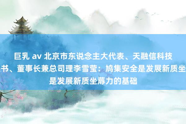 巨乳 av 北京市东说念主大代表、天融信科技集团党委文书、董事长兼总司理李雪莹：鸠集安全是发展新质坐蓐力的基础