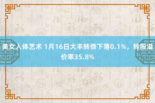 美女人体艺术 1月16日大丰转债下落0.1%，转股溢价率35.8%