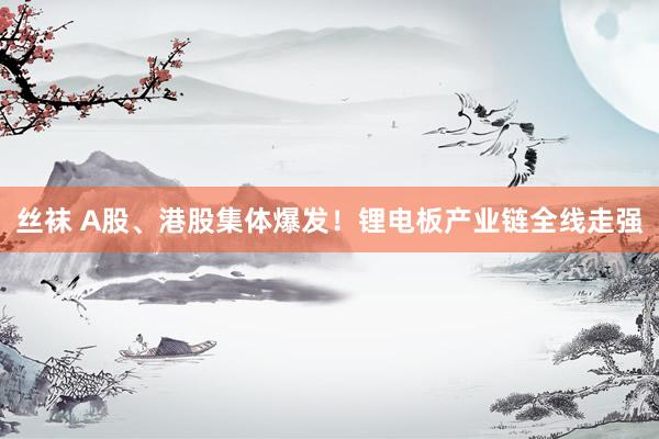 丝袜 A股、港股集体爆发！锂电板产业链全线走强