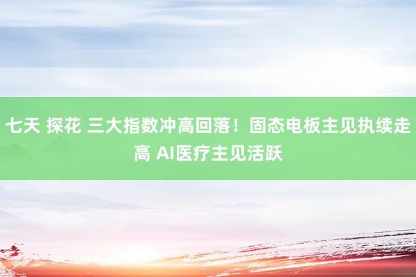 七天 探花 三大指数冲高回落！固态电板主见执续走高 AI医疗主见活跃