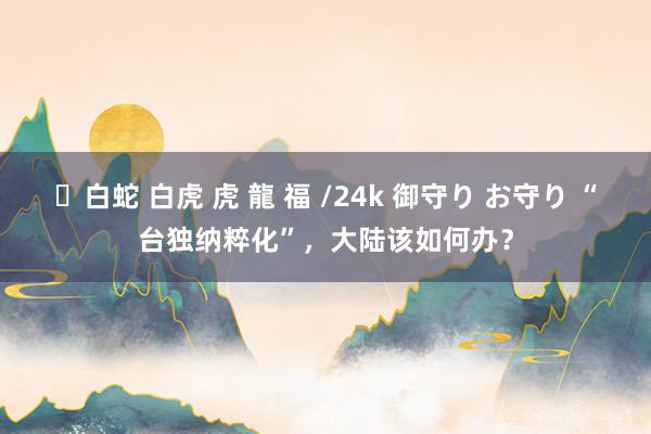 ✨白蛇 白虎 虎 龍 福 /24k 御守り お守り “台独纳粹化”，大陆该如何办？