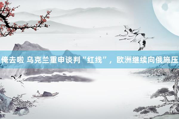 俺去啦 乌克兰重申谈判“红线”，欧洲继续向俄施压