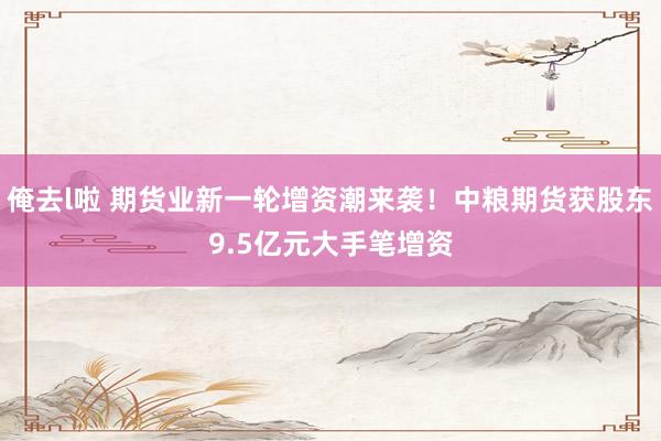 俺去l啦 期货业新一轮增资潮来袭！中粮期货获股东9.5亿元大手笔增资