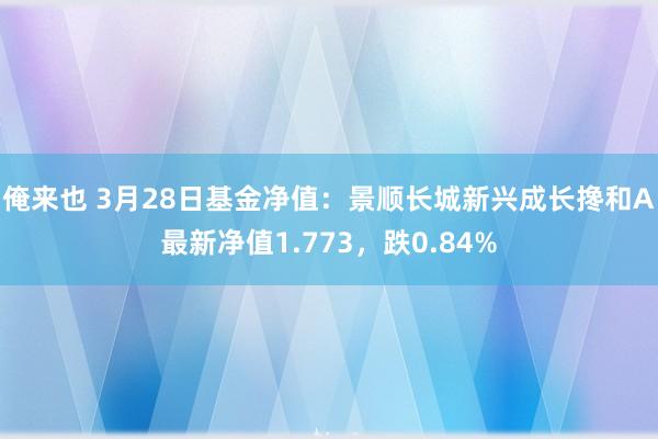 俺来也 3月28日基金净值：景顺长城新兴成长搀和A最新净值1.773，跌0.84%