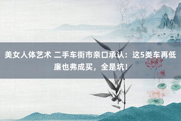 美女人体艺术 二手车街市亲口承认：这5类车再低廉也弗成买，全是坑！
