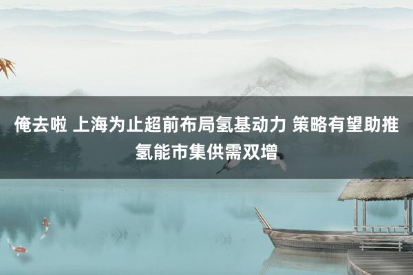 俺去啦 上海为止超前布局氢基动力 策略有望助推氢能市集供需双增
