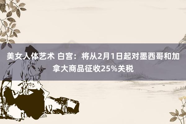 美女人体艺术 白宫：将从2月1日起对墨西哥和加拿大商品征收25%关税