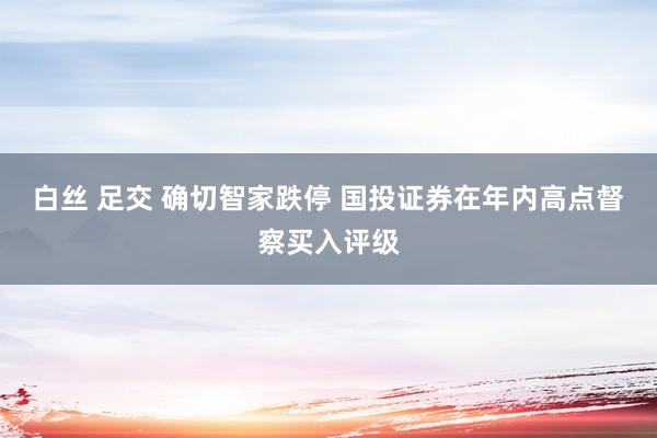 白丝 足交 确切智家跌停 国投证券在年内高点督察买入评级