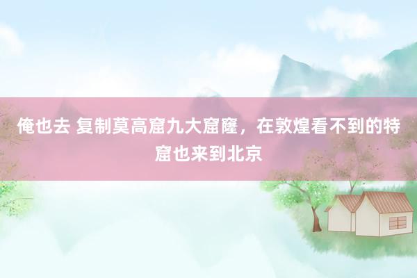 俺也去 复制莫高窟九大窟窿，在敦煌看不到的特窟也来到北京