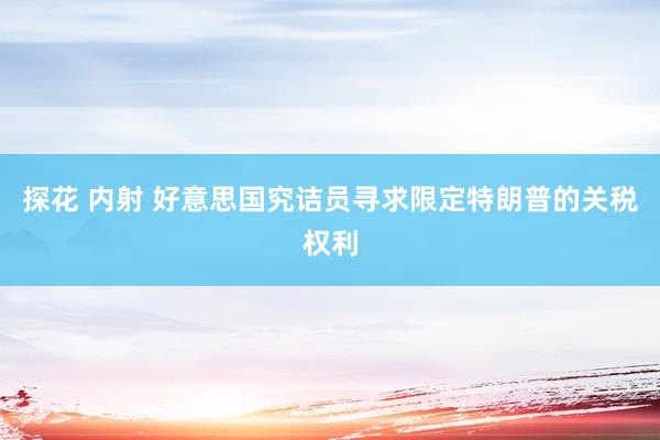 探花 内射 好意思国究诘员寻求限定特朗普的关税权利