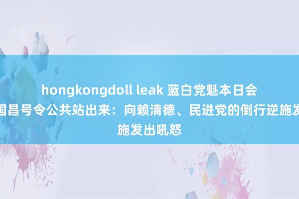 hongkongdoll leak 蓝白党魁本日会谈，黄国昌号令公共站出来：向赖清德、民进党的倒行逆施发出吼怒